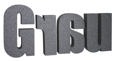 Styroporbuchstaben Grau durchgefärbt Materialstärke 100 mm Höhe 301 - 350 mm