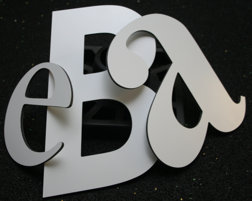 3D Alu-Verbund Buchstaben Farbe Weiß Tiefe 3 mm Höhe 201 - 250 mm