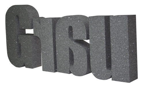 Styroporbuchstaben Grau durchgefärbt Materialstärke 60 mm Höhe 50 - 100 mm