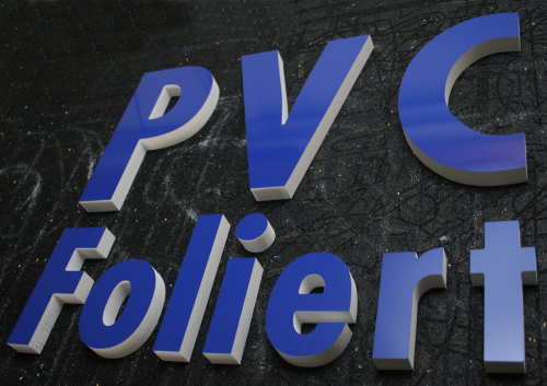 PVC Buchstaben & Zahlen Front Foliert Tiefe 5 mm Höhe 501-550 mm